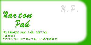 marton pak business card